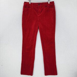 Talbots Pants Womens 12 Red Corduroy Simply Flattering 5 Pocket Stretch Casual